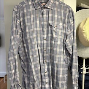 johnnie-O Blue and Pink Plaid Shirt